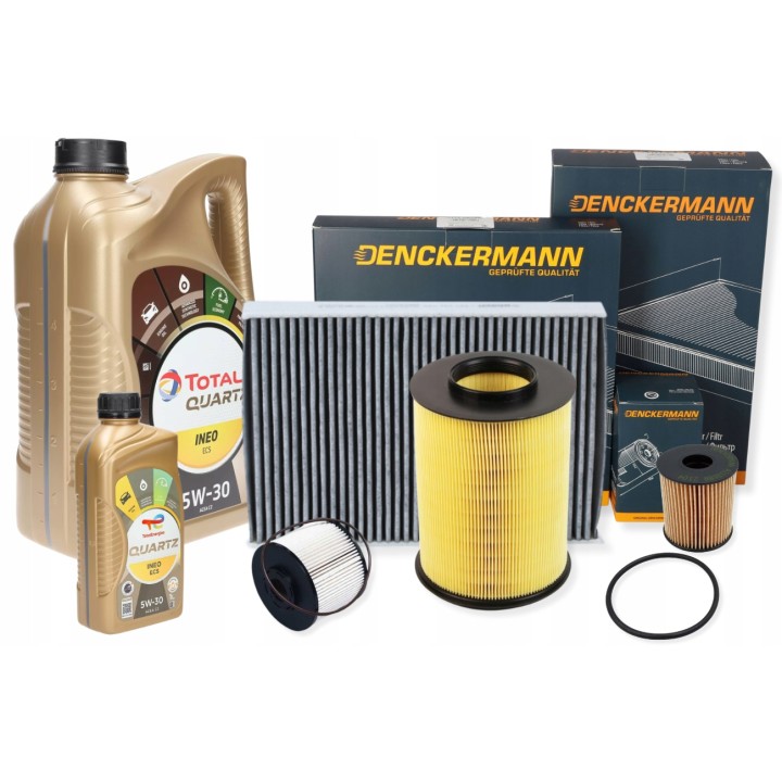 6L TOTAL ECS 5W30 OLEJ + ZESTAW FILTRÓW C-MAX KUGA FOCUS III 2.0TDCI